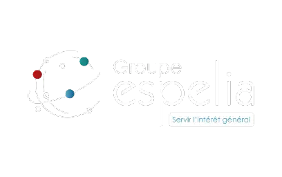 Logo du groupe Espelia avec une écriture blanche